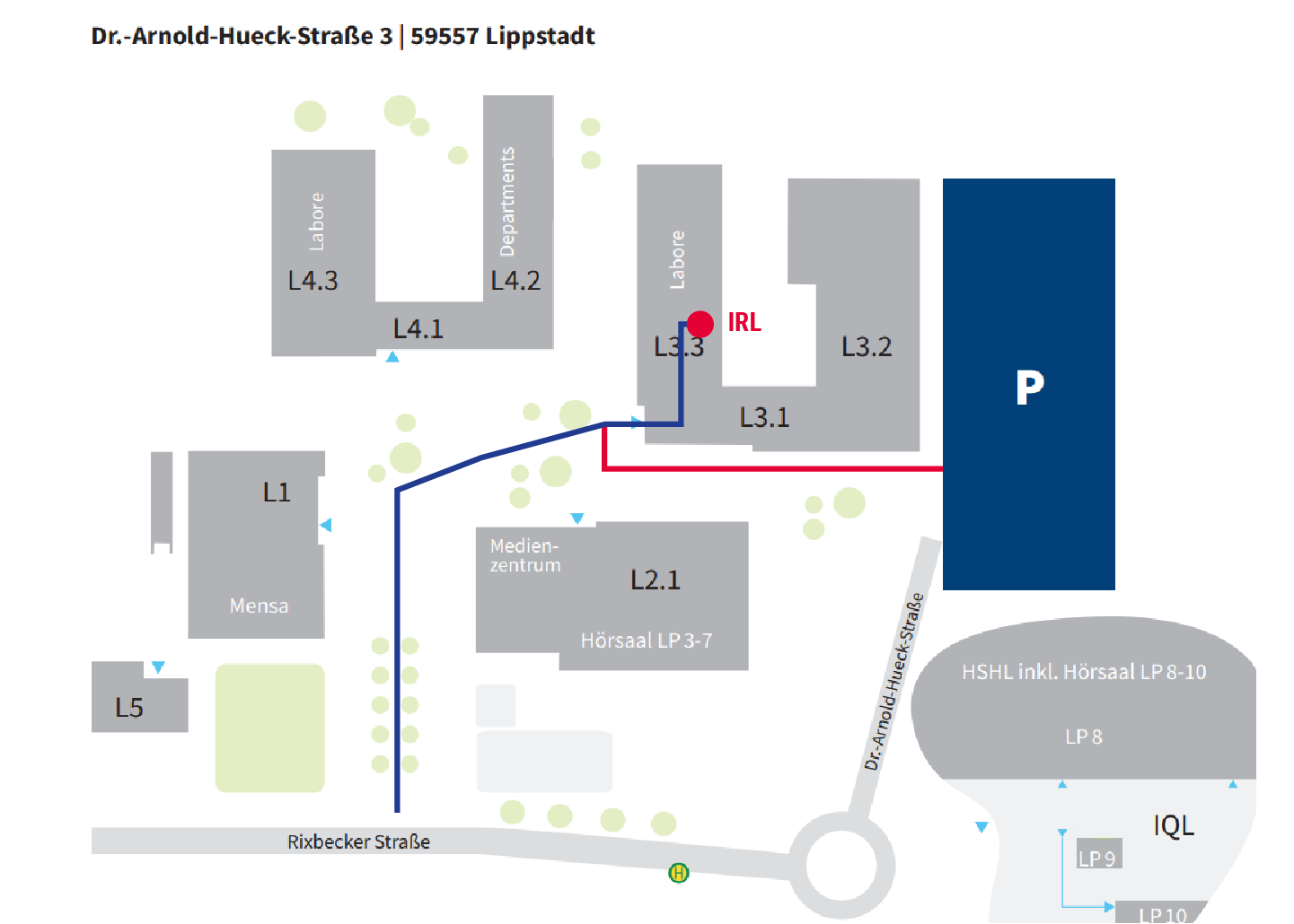 Map showing location of Immersive Reality Lab