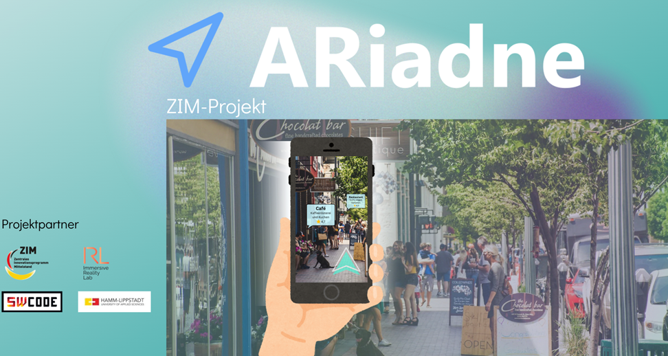 An image showing the ARiadne logo, with an illustation of the App underneith.