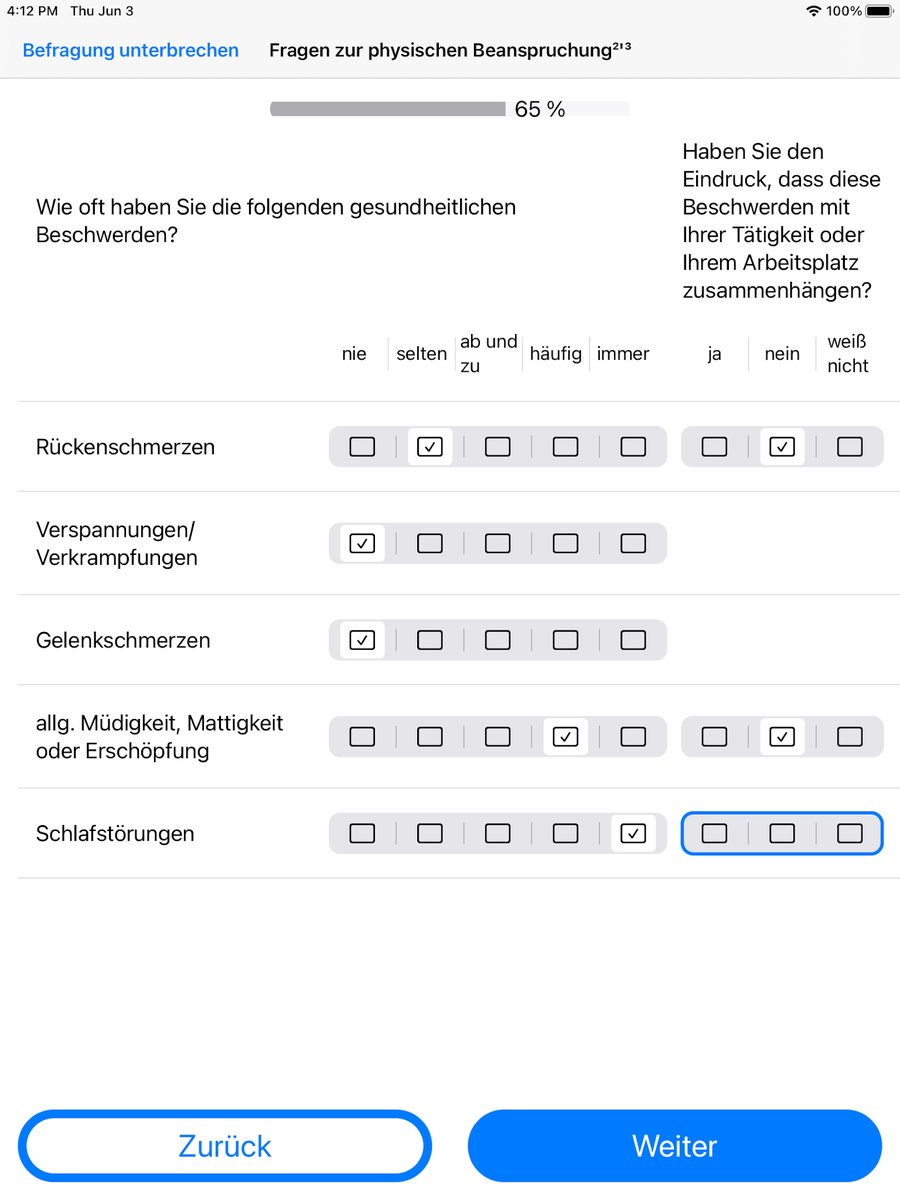 Follow-up questions appear depending on the answer given