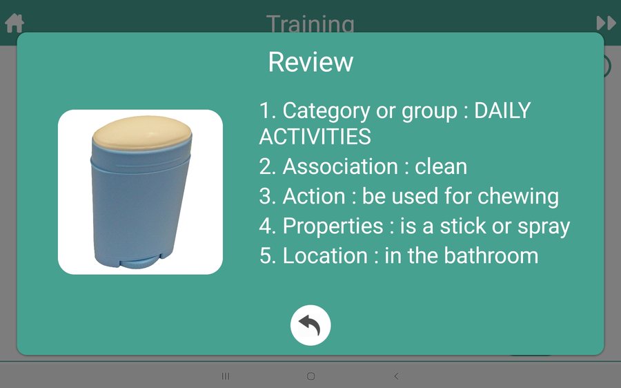 Review at the end of a training unit