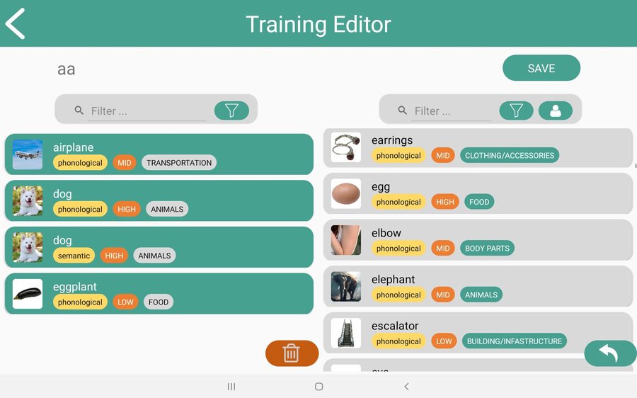 Training editor for therapists